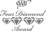 This image shows a logo for the AAA Four Diamond Award, featuring the text "Four Diamond Award" and four diamond shapes in a row.